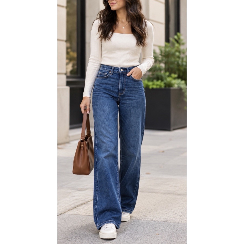 Judy Blue Jeans Women's 1/25 Blue Straight Fit Dark Wash Stretch Denim Classic